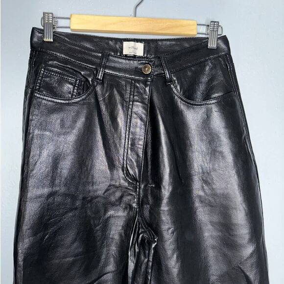 Wilfred Aritzia Melina Vegan Faux Leather High Waisted Pants Women's Size 10 - Picture 9 of 16
